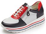 Waldl&auml;ufer, bequeme Damen-Sneaker, Weite H, mit herausnehmbarem Fu&szlig;bett BLAU-WEISS-ROT