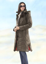 Mantel mit Reißverschluss-Seitenschlitzen KAFFEEBRAUN