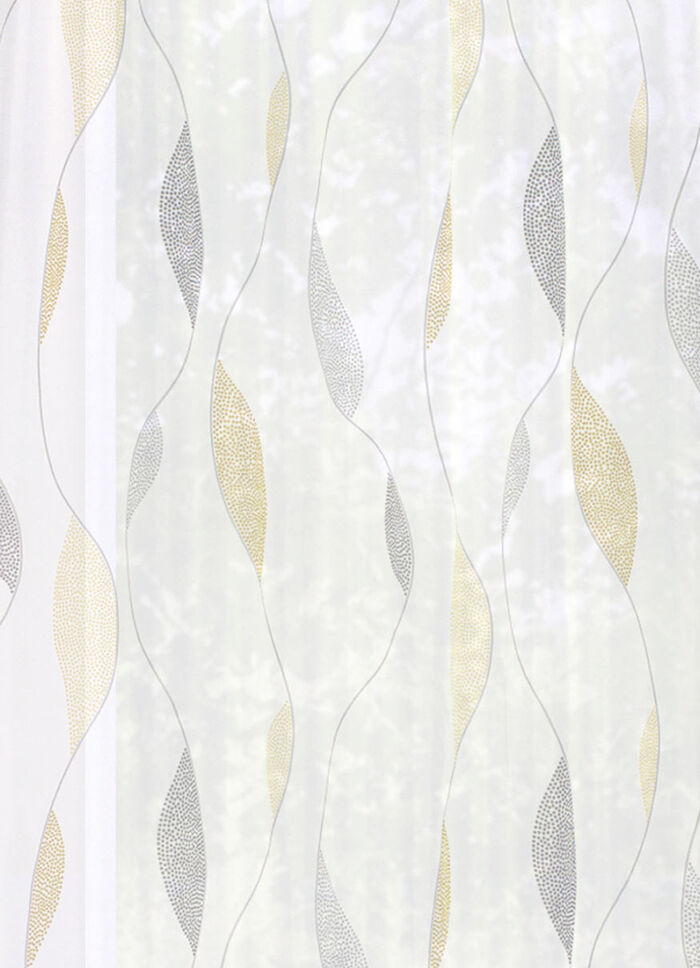 Store mit Punktewelle-Dessin GOLD-GRAU