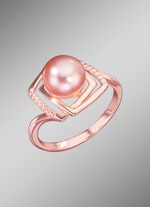 Rosevergoldeter Damenring mit S&uuml;&szlig;wasser-Zuchtperle 