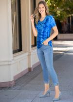 Shirt in markanter Batik-Optik in 2 Farben BLAU BATIK