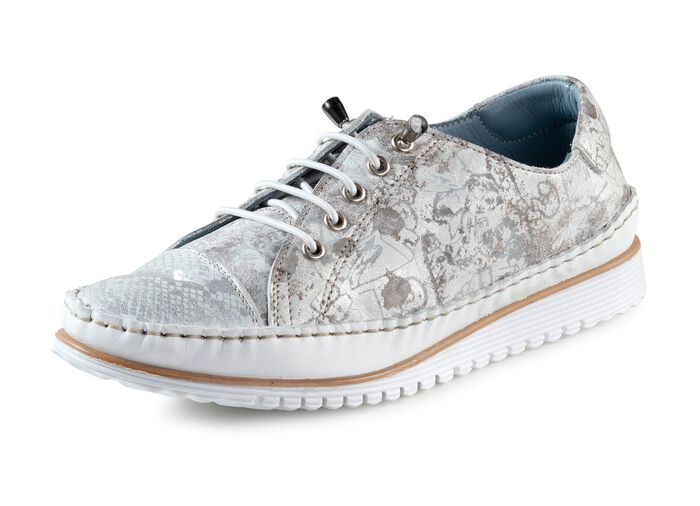 Andrea Conti Mokassin-Slipper mit Metallic-Schimmer 