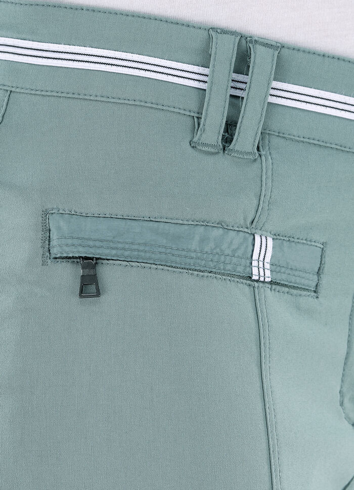 7/8-lange Hose mit kontrastfarbenem Zierband JADEGRÜN