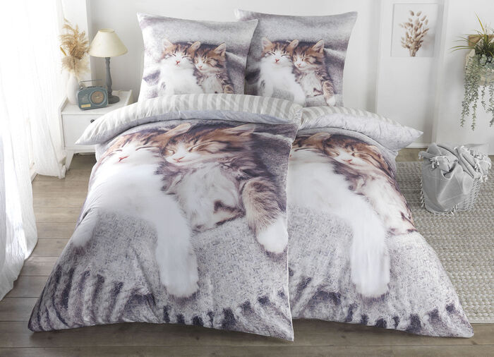 Microfaser-Bettwäsche-Garnitur mit Reißverschluss 