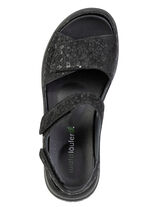 Waldläufer, bequeme Damen-Sandalen, Weite H, mit herausnehmbarem Fußbett SCHWARZ
