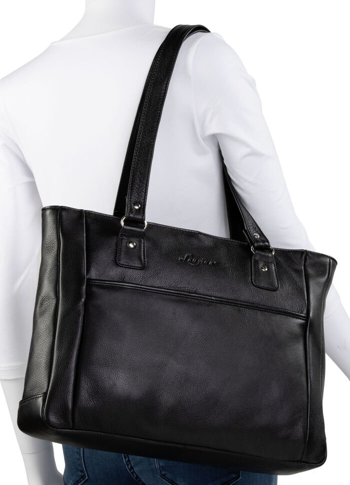 Laurina, Tasche, Damen, mit zwei Umhängeriemen SCHWARZ