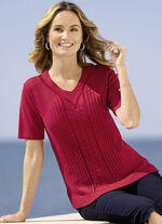 Pulli mit streckender Struktur ROT