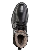 Schnür-Stiefel mit echtem Lammfellfutter SCHWARZ