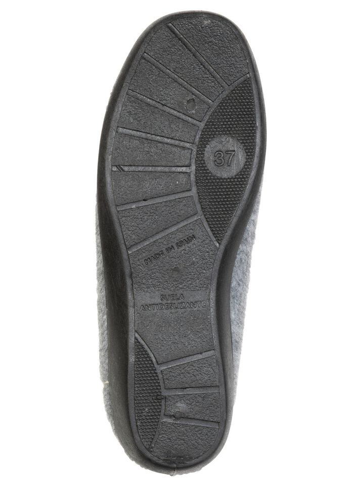 Klassische Damen-Hausschuhe, mit Gummizug GRAU-MARINE