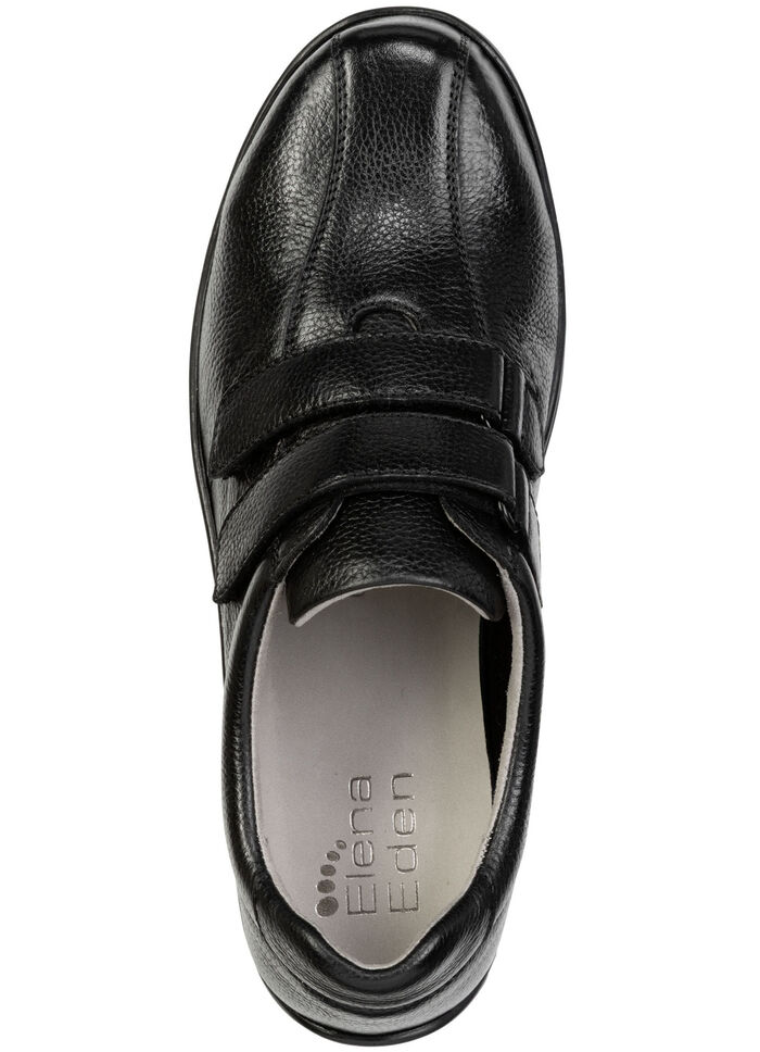 ELENA EDEN, bequeme Damen-Slipper, Weite H, mit herausnehmbarem Fu&szlig;bett SCHWARZ