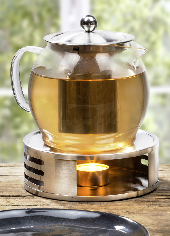 Tee-Set mit St&ouml;vchen aus Edelstahl 