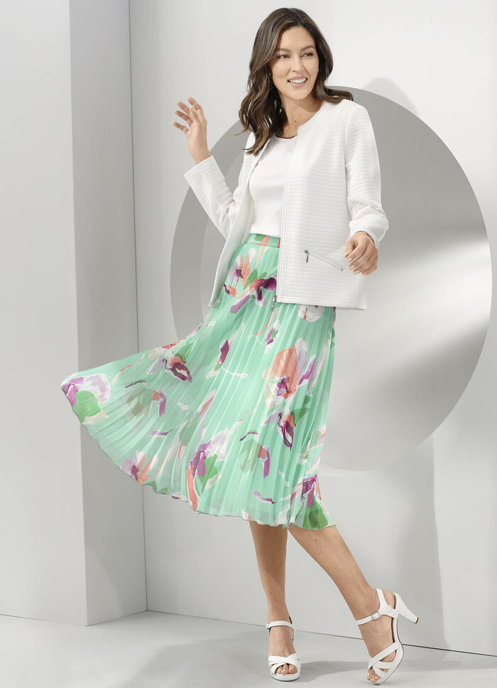 Plissee-Rock in floraler Dessinierung 