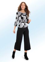 Shirt-Tunika mit Schmuckknöpfen SCHWARZ-ECRU