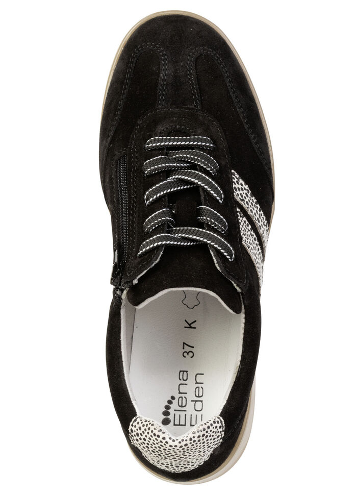 ELENA EDEN, trendige Damen-Sneaker, Weite K, mit herausnehmbarem Fußbett SCHWARZ-BEIGE