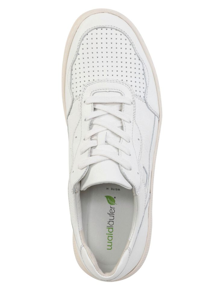 Waldl&auml;ufer Schn&uuml;rschuh aus genarbtem Nappaleder NATURWEISS