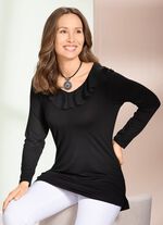 Unifarbene Shirt-Tunika SCHWARZ