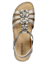 Gemini, modische Damen-Sandalen, Weite G, mit Bl&uuml;ten-Applikationen BRONZE