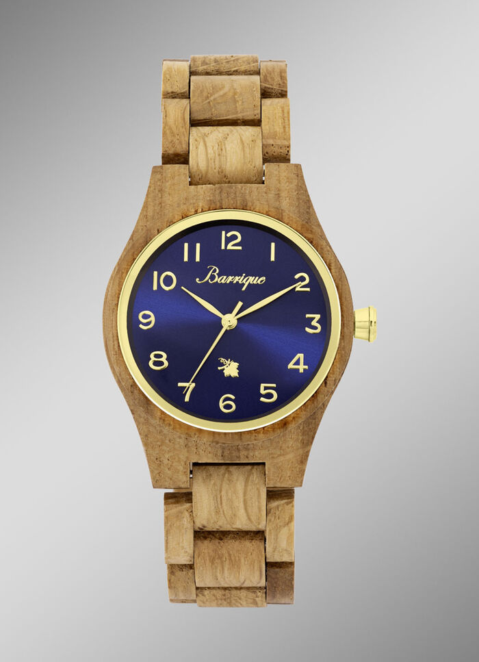 Quartz-Damenuhr aus Eichenfassholz 