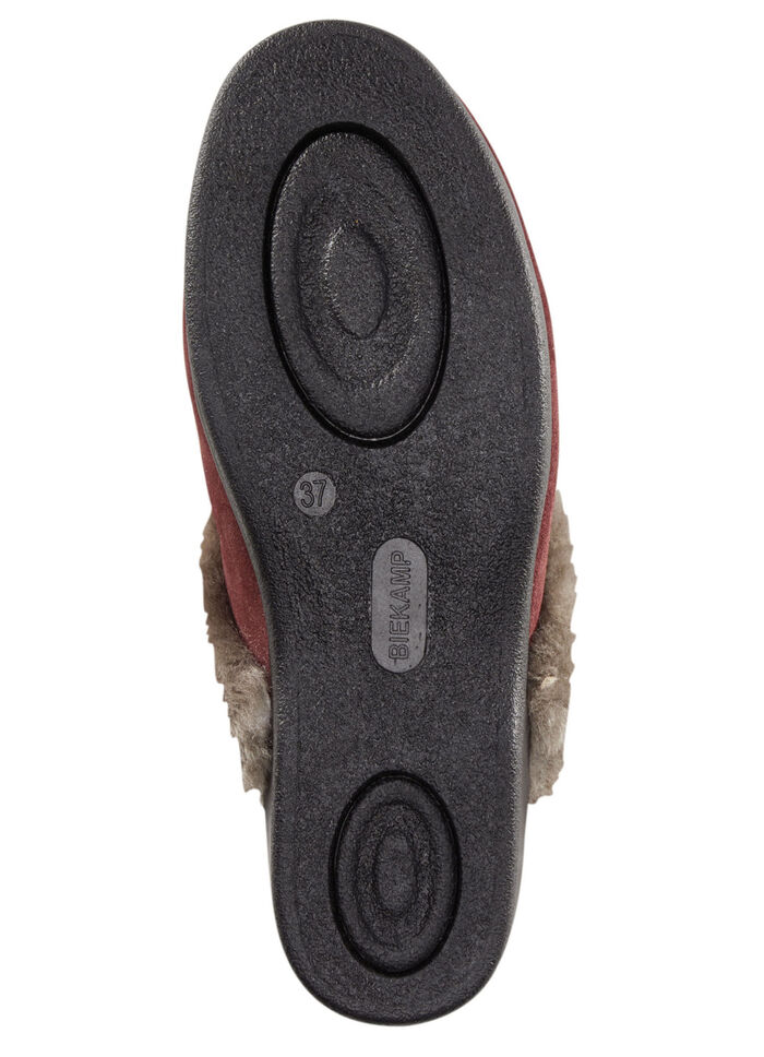 ELENA EDEN Pantoffel mit echtem Lammfellfutter BORDEAUX-BRAUN