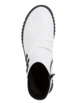 Gemini Stiefelette mit Raffung und dekorativen Kn&ouml;pfen WEISS