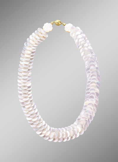 Schimmernde Halskette mit echtem Perlmutt 