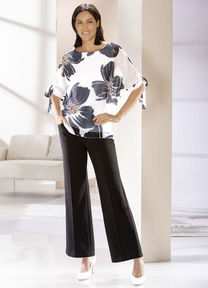 Doppellagiges Shirt mit Chiffon-Überwurf
