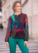 Tunika mit R&uuml;schenkragen 