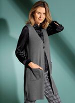 Strickweste mit dekorativem Verschluss GRAU MELIERT