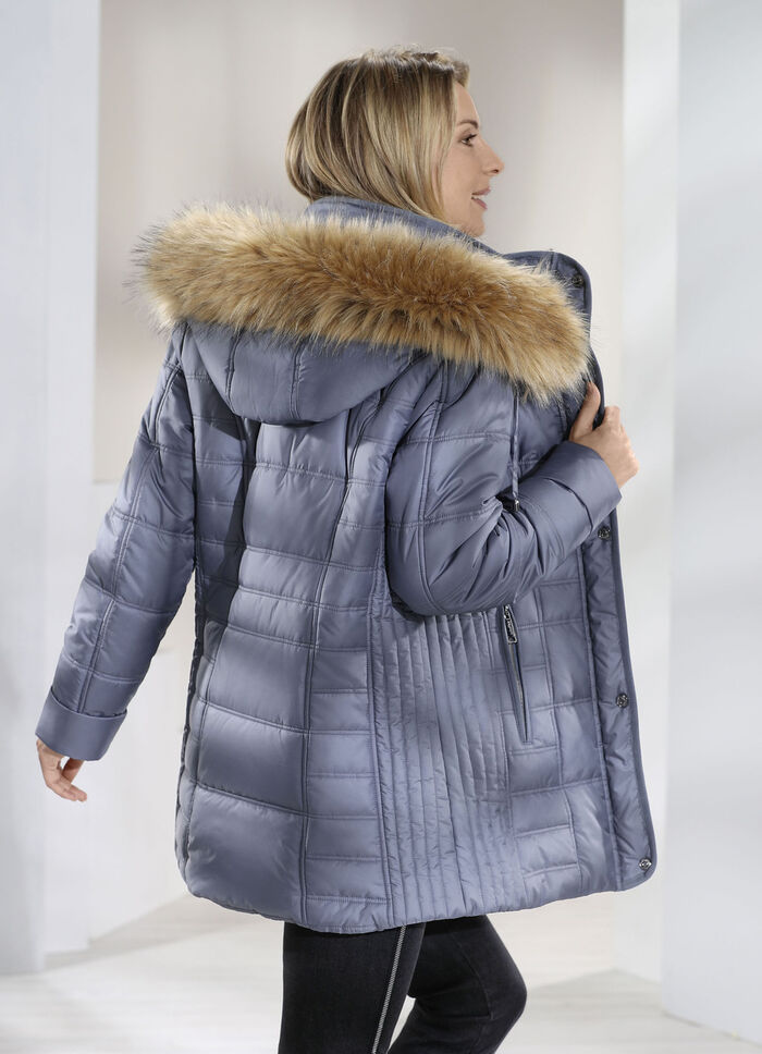 Jacke mit abnehmbarer Kapuze RAUCHBLAU