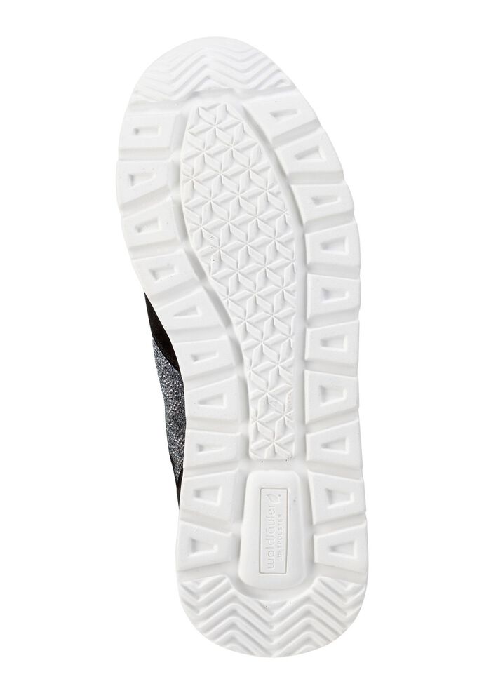 Waldl&auml;ufer Sneaker mit farbverlaufenden, funkelnden Glitzersteinchen SCHWARZ-SILBER