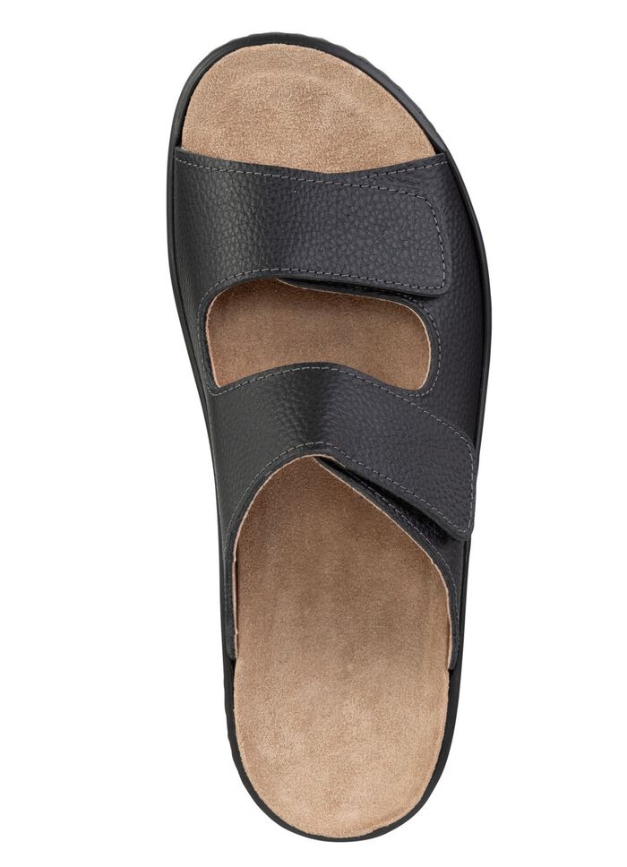 GINO GALANTE, bequeme Herren-Pantoletten, Weite H, mit herausnehmbarem Fu&szlig;bett SCHWARZ