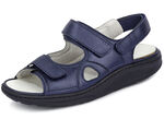 Waldläufer, bequeme Damen-Sandalen, Weite H, mit herausnehmbarem Fußbett STAHLBLAU