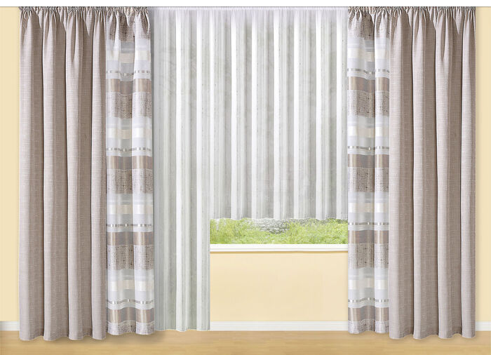 &Uuml;bergardinen-Garnitur aus deutscher Fertigung NATUR