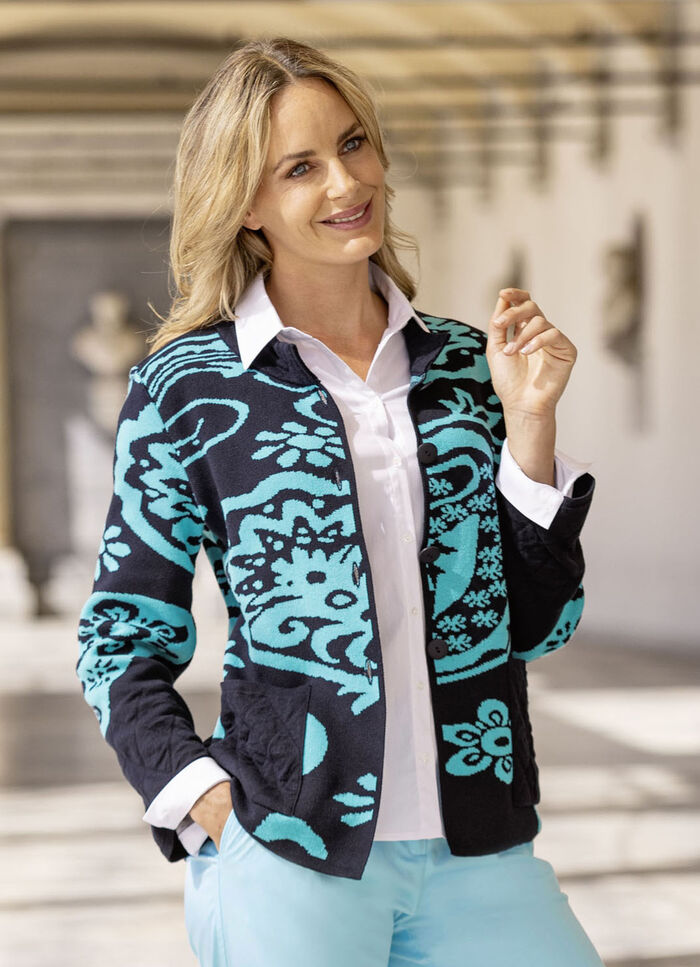 Strickjacke in Jacquard-Dessin 