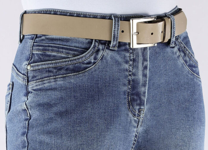 Trendiger Damen-Gürtel aus Leder, 3,5 cm breit TAUPE