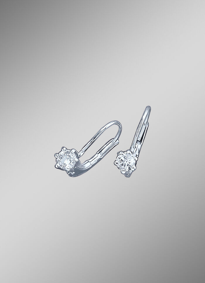 Diamant-Ohrringe mit 2 Brillanten 