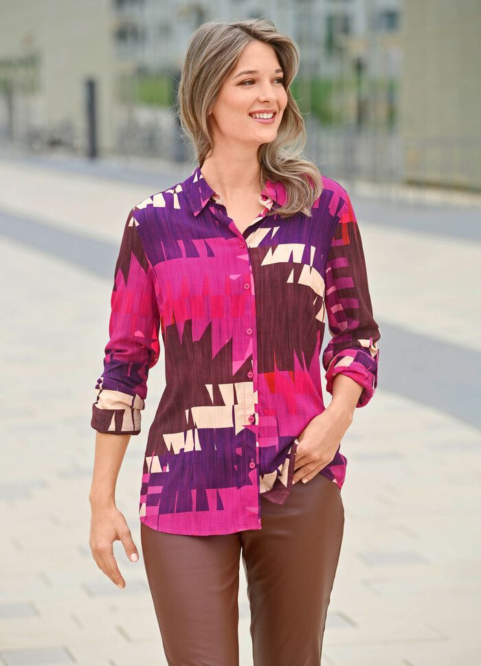 Bluse mit farbbrillantem Druck 