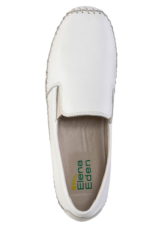 ELENA EDEN Slipper mit seitlichen Gummiz&uuml;gen WEISS