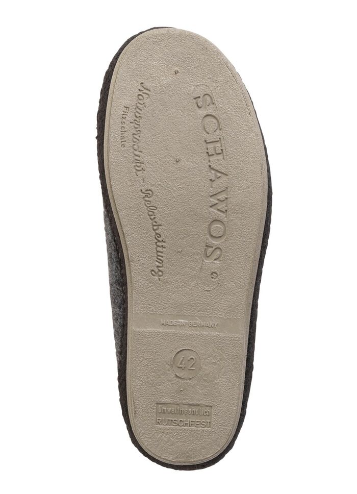 Gef&uuml;tterte Herren-Hausschuhe, mit Schurwolle ANTHRAZIT-SCHWARZ