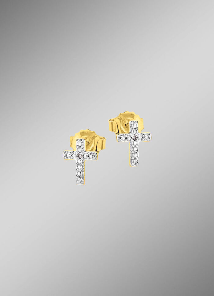 Beliebte Ohrstecker mit 2 Diamanten 