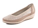 ELENA EDEN, bequeme Damen-Ballerinas, Weite G, mit herausnehmbarem Fu&szlig;bett TAUPE