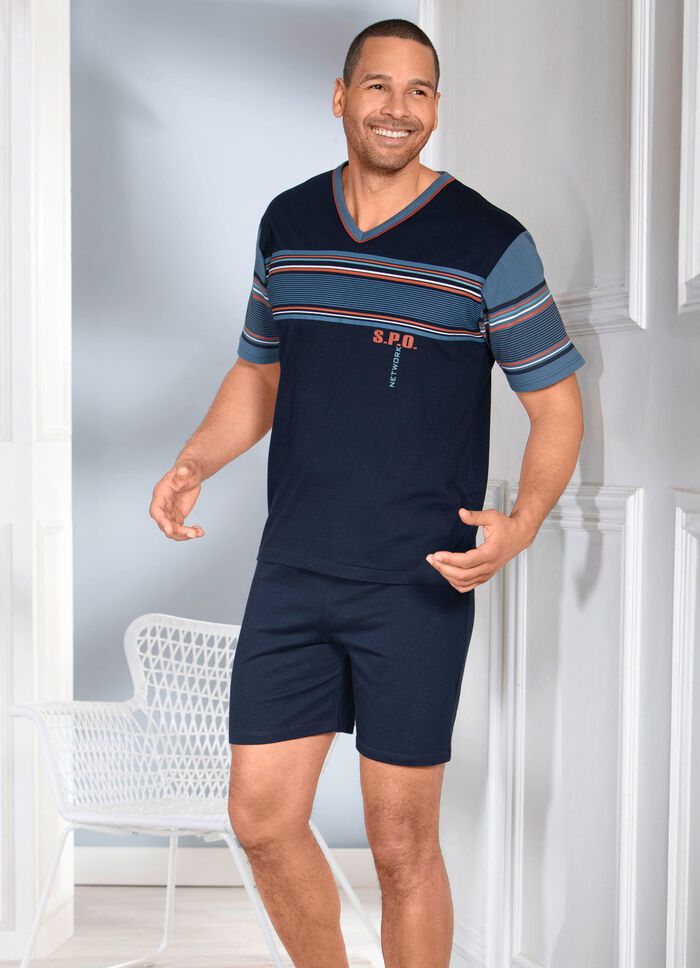 Zweierpack Shortys mit V-Ausschnitt und platziertem Druck 