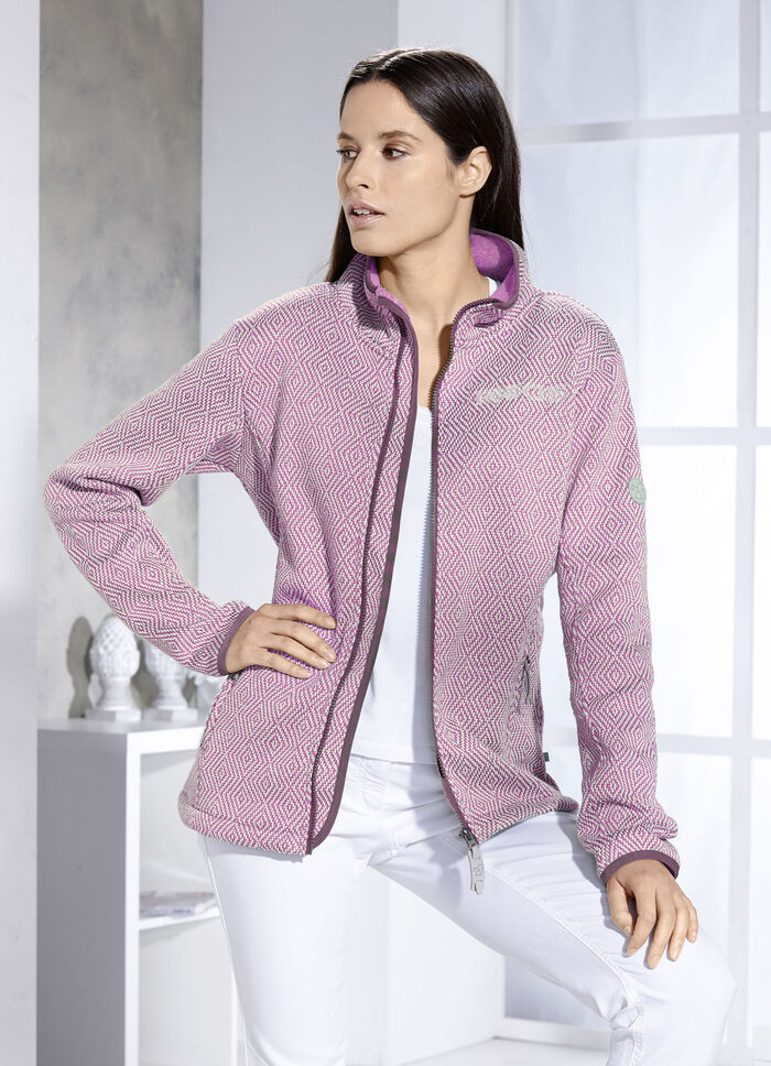 Jacke mit Jacquardmuster BEIGE-ROSÉ
