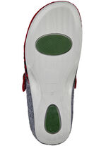 Mubb, klassische Damen-Hausschuhe, Weite H, mit herausnehmbarem Fußbett GRANATROT-ANTHRAZIT