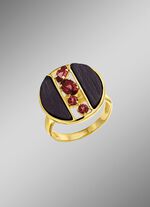 Damenring mit echt Rhodolith und Schiefer 