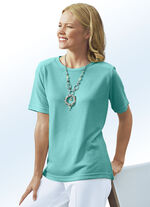 Shirt in 13 Farben mit kurzen Ärmeln SMARAGD