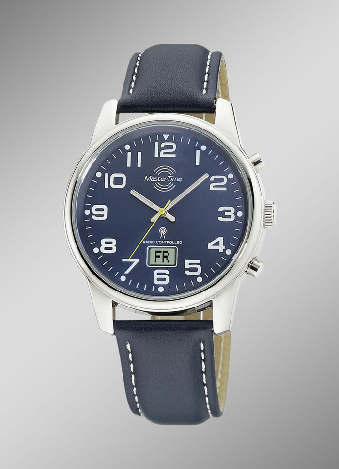 Master Time Funk-Herrenuhr mit Lederarmband 