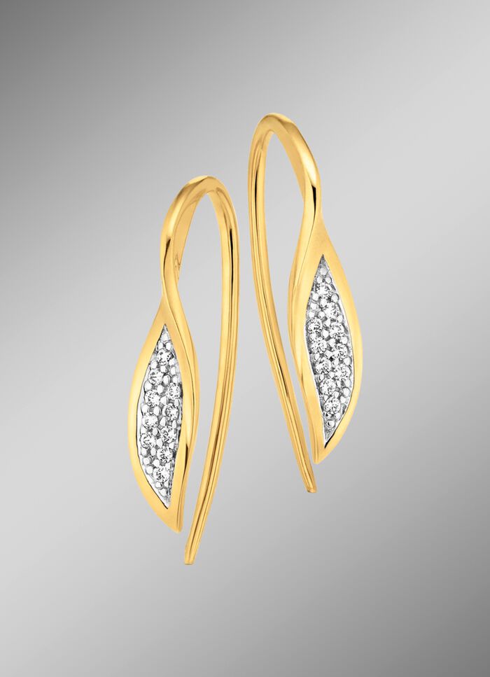 Ohrhaken in Bicolor mit 20 Brillanten 