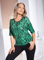 Shirt mit Strass- und Pl&auml;ttchenzier in 2 Farben GR&Uuml;N-SCHWARZ