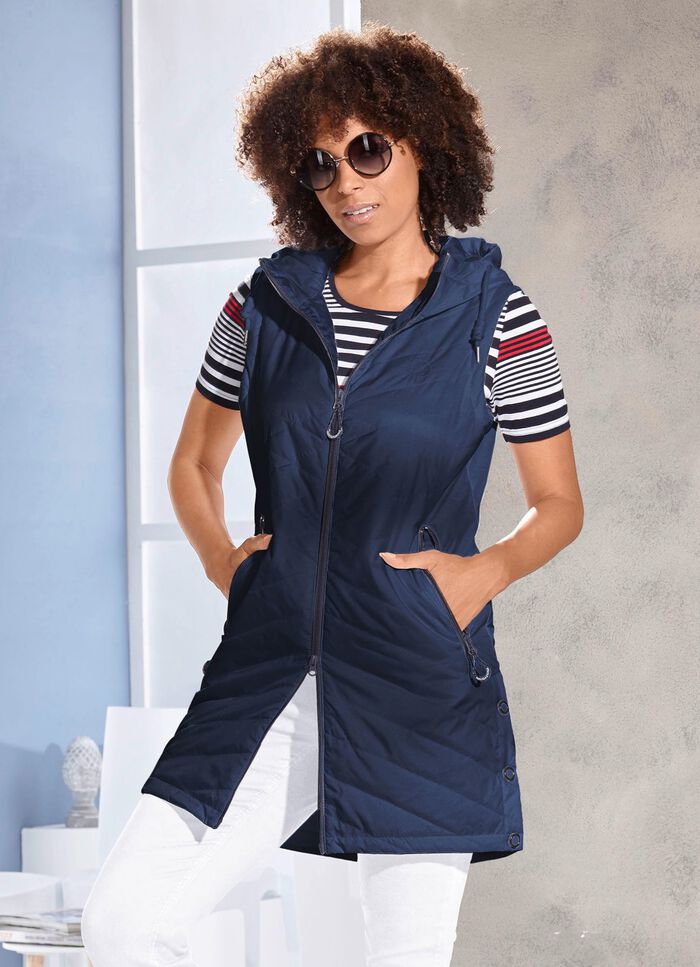 Longweste mit fester Kapuze 